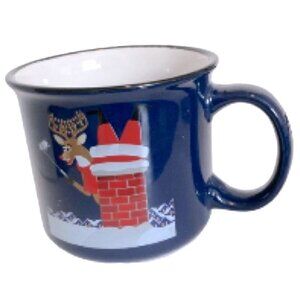 Bruntmor Christmas Reindeer Santa Chimney Coffee Mug Cup 14 oz